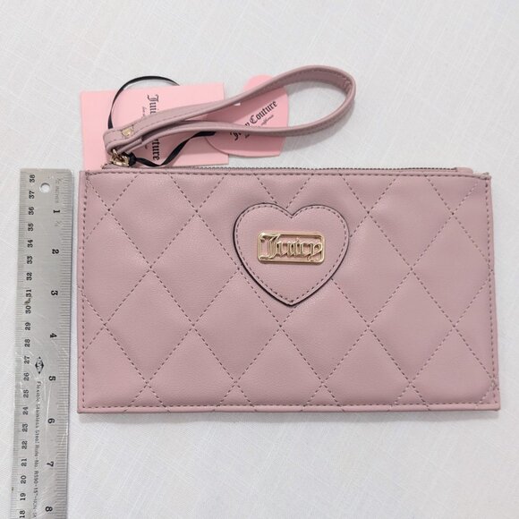 Juicy Couture Dusty Blush Quilted Diamond Faux Leather Wristlet NEW WITH TAGS - Picture 16 of 16